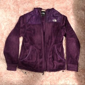 Purple Fuzzy Northface Zip Up Jacket